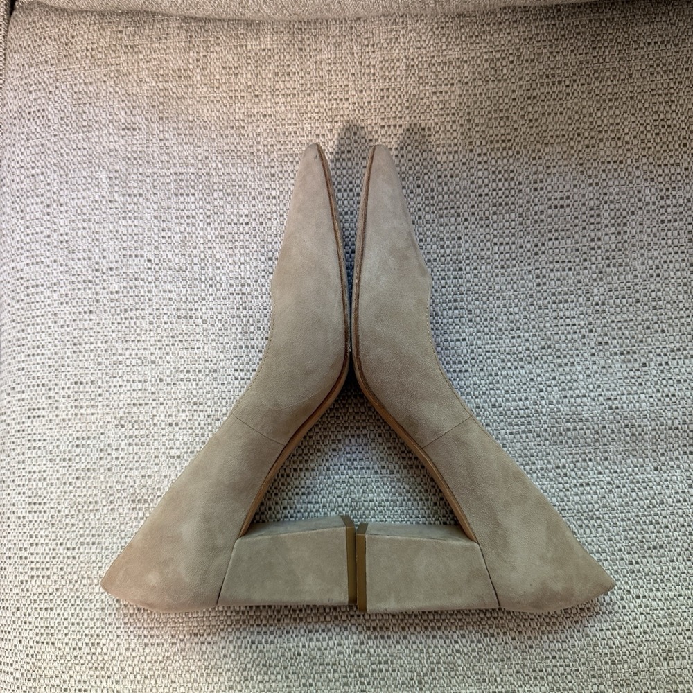 Marc Fisher Tan Suede Zala Block Heel Pump Shoe Size 7.5 - Picture 8 of 9